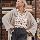 Gilet long Daphné — maille douce beige - Quintessence