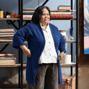 Gilet long Daphné — maille douce bleu indigo - Quintessence