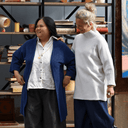 Gilet long Daphné — maille douce bleu indigo - Quintessence