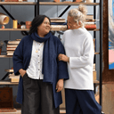 Gilet long Daphné — maille douce bleu marine - Quintessence