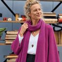Gilet long Daphné — maille douce bougainvillier - Quintessence