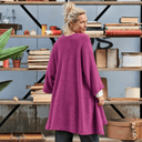 Gilet long Daphné — maille douce bougainvillier - Quintessence