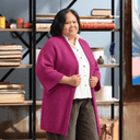 Gilet long Daphné — maille douce bougainvillier - Quintessence