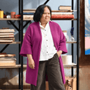 Gilet long Daphné — maille douce bougainvillier - Quintessence