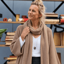 Gilet long Daphné — maille douce camel - Quintessence
