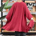 Gilet long Daphné — maille douce cerise - Quintessence