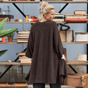 Gilet long Daphné — maille douce choco - Quintessence