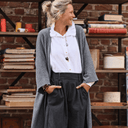 Gilet long Daphné — maille douce gris chiné - Quintessence