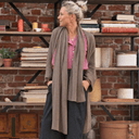 Gilet long Daphné — maille douce moka - Quintessence