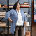 Gilet long Daphné — maille douce moka - Quintessence