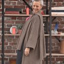 Gilet long Daphné — maille douce moka - Quintessence