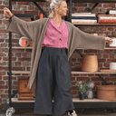 Gilet long Daphné — maille douce moka - Quintessence