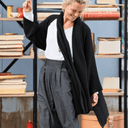 Gilet long Daphné — maille douce noir - Quintessence