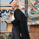 Gilet long Daphné — maille douce noir - Quintessence