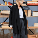 Gilet long Daphné — maille douce noir - Quintessence