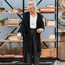 Gilet long Daphné — maille douce noir - Quintessence