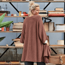 Gilet long Daphné — maille douce noisette - Quintessence