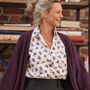 Gilet long Daphné — maille douce prune - Quintessence