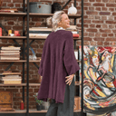 Gilet long Daphné — maille douce prune - Quintessence
