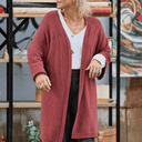Gilet long Daphné — maille douce terracotta - Quintessence