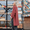 Gilet long Daphné — maille douce terracotta - Quintessence