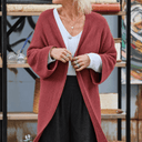 Gilet long Daphné — maille douce terracotta - Quintessence