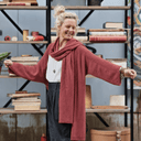 Gilet long Daphné — maille douce terracotta - Quintessence