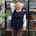 Gilet sans manches Aubane — alpaga bleu marine - Quintessence