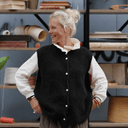 Gilet sans manches Aubane — alpaga noir - Quintessence