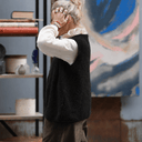 Gilet sans manches Aubane — alpaga noir - Quintessence