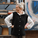 Gilet sans manches Aubane — alpaga noir - Quintessence