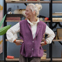 Gilet sans manches Aubane — alpaga prune - Quintessence