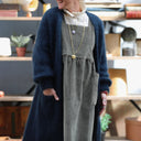 Gilet très long Théoline — mohair bleu marine - Quintessence