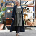 Gilet très long Théoline — mohair bleu marine - Quintessence