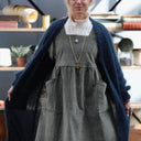 Gilet très long Théoline — mohair bleu marine - Quintessence