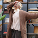 Gilet très long Théoline — mohair camel - Quintessence