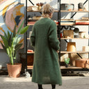 Gilet très long Théoline — mohair vert sous-bois - Quintessence