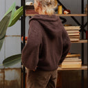 Gilet zippé à capuche Tulia — mohair chocolat - Quintessence