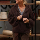 Gilet zippé à capuche Tulia — mohair chocolat - Quintessence