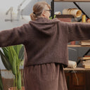 Gilet zippé à capuche Tulia — mohair chocolat - Quintessence