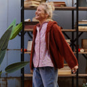Gilet zippé à capuche Tulia — mohair écureuil - Quintessence