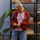 Gilet zippé à capuche Tulia — mohair écureuil - Quintessence
