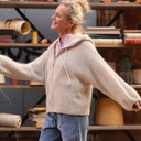 Gilet zippé à capuche Tulia — mohair ficelle - Quintessence