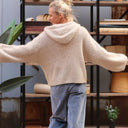 Gilet zippé à capuche Tulia — mohair ficelle - Quintessence