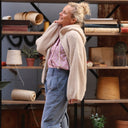 Gilet zippé à capuche Tulia — mohair ficelle - Quintessence