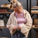Gilet zippé à capuche Tulia — mohair ficelle - Quintessence