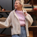 Gilet zippé à capuche Tulia — mohair ficelle - Quintessence