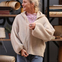Gilet zippé à capuche Tulia — mohair ficelle - Quintessence