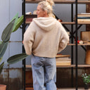 Gilet zippé à capuche Tulia — mohair ficelle - Quintessence