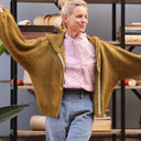 Gilet zippé à capuche Tulia — mohair lichen doré - Quintessence